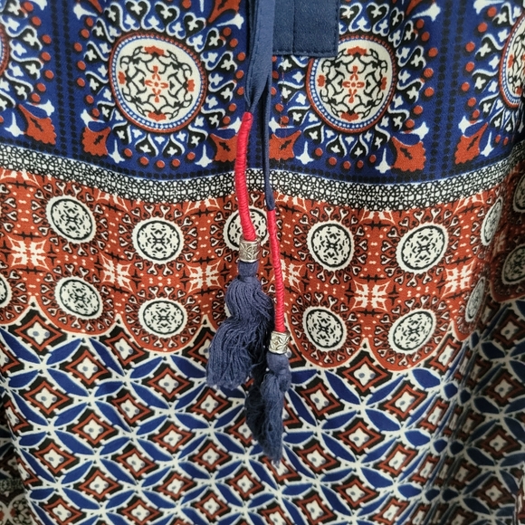 Danielrainn Boho Blouse Medium Size Blue and Orange. - Picture 6 of 6